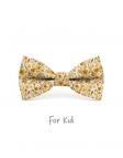 FUTORO - KID or TEEN BOW TIE - OCHRE YELLOW & BEIGE