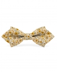 FUTORO - FLORAL BOW TIE - DIAMOND - OCHRE YELLOW & BEIGE
