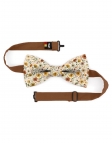 SARAKI - FLORAL BOW TIE - CLASSIC - TERRACOTTA & OCHRE YELLOW