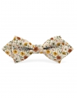 SARAKI - FLORAL BOW TIE - DIAMOND - TERRACOTTA & OCHRE YELLOW