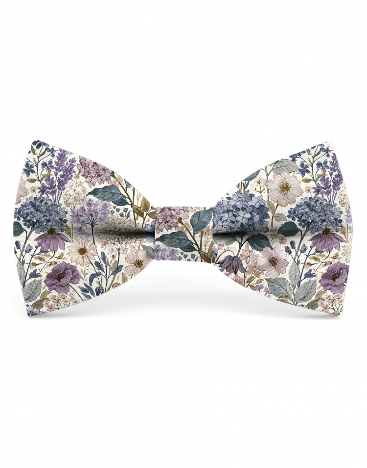 INAO - FLORAL BOW TIE - CLASSIC - BLUE, PURPLE, PINK & KHAKI