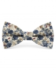BUDO - FLORAL BOW TIE - CLASSIC - BLUE, BURGUNDY & BEIGE
