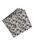 BUDO - POCHETTE FLEURIE - BLEU, BORDEAUX & BEIGE