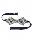 BUDO - NOEUD PAPILLON FLEURI - DIAMOND - BLEU, BORDEAUX & BEIGE