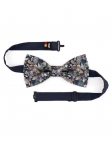 KAMUI - FLORAL BOW TIE - CLASSIC - NAVY BLUE, BURGUNDY & BEIGE