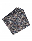 KAMUI - POCHETTE FLEURIE - BLEU MARINE, BORDEAUX & BEIGE