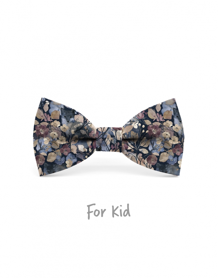 KAMUI - NOEUD PAPILLON ENFANT ou ADO - BLEU MARINE, BORDEAUX & BEIGE