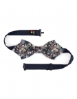 KAMUI - FLORAL BOW TIE - DIAMOND - NAVY BLUE, BURGUNDY & BEIGE