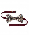 MOTTA - NOEUD PAPILLON FLEURI - CLASSIC - BORDEAUX, VERT, BLANC & MIEL