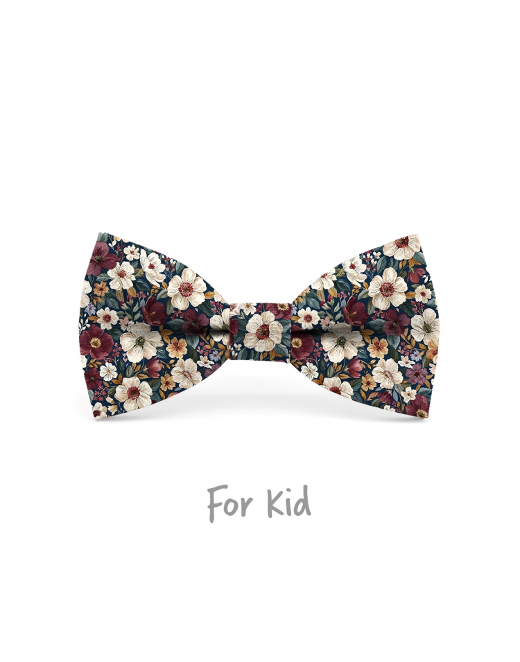 MOTTA - NOEUD PAPILLON ENFANT ou ADO - BORDEAUX, VERT, BLANC & MIEL