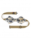 RAKKO - FLORAL BOW TIE - DIAMOND - BLUE, GREY & BEIGE