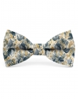 HOPPU - FLORAL BOW TIE - CLASSIC - BLUE & OCHRE YELLOW