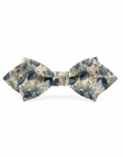 HOPPU - NOEUD PAPILLON FLEURI - DIAMOND - BLEU & JAUNE OCHRE