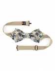 HOPPU - FLORAL BOW TIE - DIAMOND - BLUE & OCHRE YELLOW