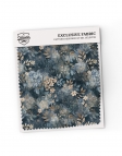 SHARI - FLORAL POCKET SQUARE - NAVY BLUE & BEIGE