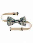 SHUDO - BOW TIE - CLASSIC - BLUE, BEIGE & OCHRE
