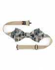SHUDO - BOW TIE - DIAMOND - BLUE, BEIGE & OCHRE