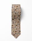 TOBIRA - FLORAL TIE - BLUE, BEIGE & BROWN