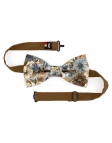 OBAKO - NOEUD PAPILLON FLEURI - CLASSIC - BLEU, BEIGE & BRUN