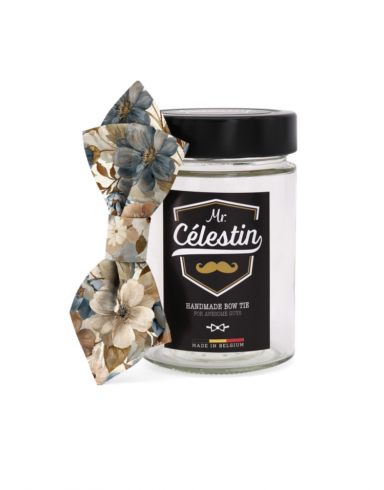 OBAKO - BLOEMEN STRIK - DIAMOND - BLAUW, BEIGE & BRUIN