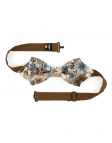 OBAKO - FLORAL BOW TIE - DIAMOND - BLUE, BEIGE & BROWN