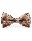 MORI - NOEUD PAPILLON FLEURI - CLASSIC - BEIGE & BRUN