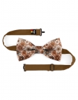 MORI - NOEUD PAPILLON FLEURI - CLASSIC - BEIGE & BRUN