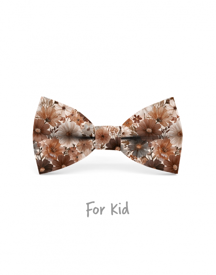MORI - NOEUD PAPILLON ENFANT ou ADO - BEIGE & BRUN