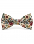 NAYORO - FLORAL BOW TIE - CLASSIC - BURGUNDY, PINK, GREEN & CARAMEL