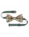 NAYORO - FLORAL BOW TIE - CLASSIC - BURGUNDY, PINK, GREEN & CARAMEL