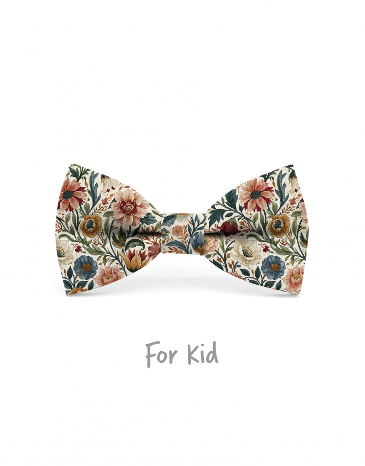 NAYORO - NOEUD PAPILLON ENFANT ou ADO - BORDEAUX, ROSE, VERT & CARAMEL