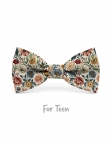 NAYORO - KID or TEEN BOW TIE - BURGUNDY, PINK, GREEN & CARAMEL