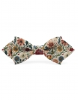 NAYORO - FLORAL BOW TIE - DIAMOND - BURGUNDY, PINK, GREEN & CARAMEL