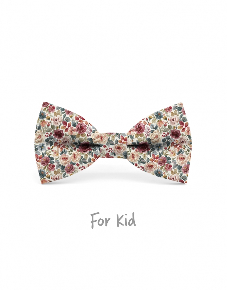 ENIWA - NOEUD PAPILLON ENFANT ou ADO - BORDEAUX, ROSE & TEAL