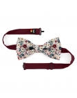 TOYONI - FLORAL BOW TIE - CLASSIC - BURGUNDY, PINK, BLUE & BEIGE