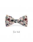 TOYONI - KID or TEEN BOW TIE - BURGUNDY, PINK, BLUE & BEIGE