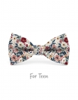 TOYONI - KID or TEEN BOW TIE - BURGUNDY, PINK, BLUE & BEIGE