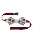 TOYONI - FLORAL BOW TIE - DIAMOND - BURGUNDY, PINK, BLUE & BEIGE