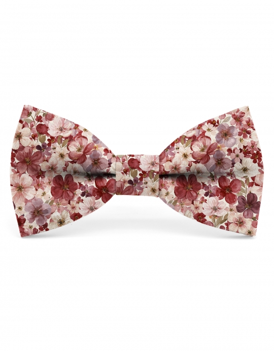 OBANA - FLORAL BOW TIE - CLASSIC - BURGUNDY & PINK