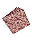 OBANA - FLORAL POCKET SQUARE - BURGUNDY & PINK