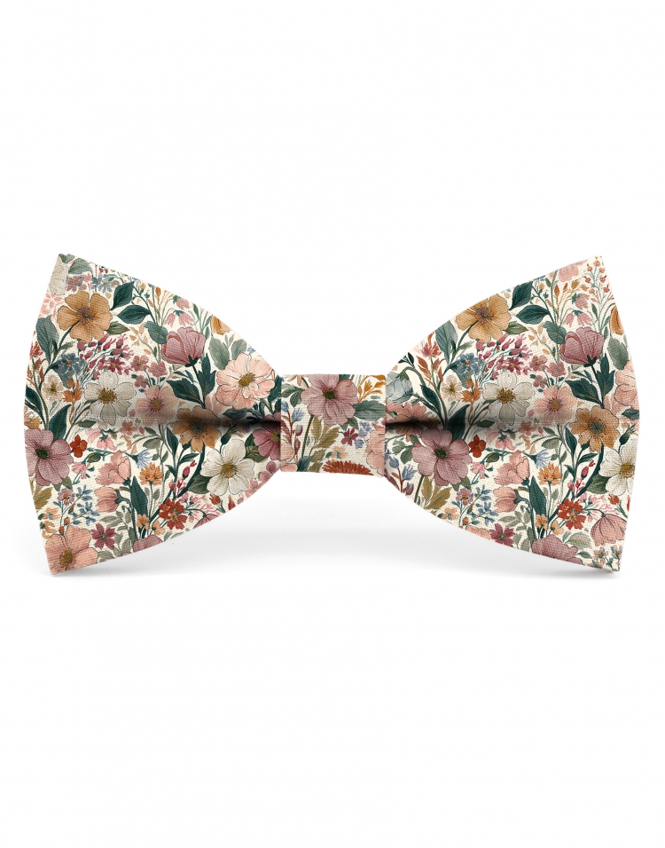 SAMANI - FLORAL BOW TIE - CLASSIC - PINK, GREEN & BLUE