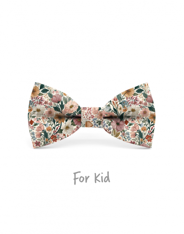 SAMANI - KID or TEEN BOW TIE - PINK, GREEN & BLUE