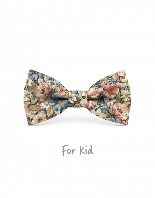 TESHIO - KID or TEEN BOW TIE - PINK, BLUE & KHAKI