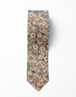 TESHIO - CRAVATE FLEURIE - ROSE, BLEU & KAKI