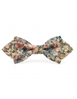 TESHIO - NOEUD PAPILLON FLEURI - DIAMOND - ROSE, BLEU & KAKI