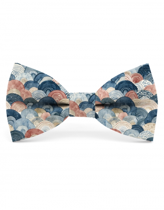 HIDAKA - BOW TIE - CLASSIC - PINK, BLUE & BEIGE