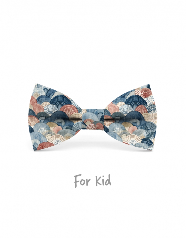HIDAKA - NOEUD PAPILLON ENFANT ou ADO - ROSE, BLEU & BEIGE