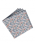 MUTSU - FLORAL POCKET SQUARE - PINK & BLUE