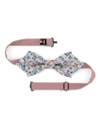 MUTSU - NOEUD PAPILLON FLEURI - DIAMOND - BLEU & ROSE