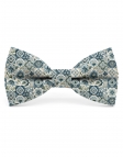 SUKAI - FLORAL BOW TIE - CLASSIC - TURQUOISE, TEAL & BEIGE